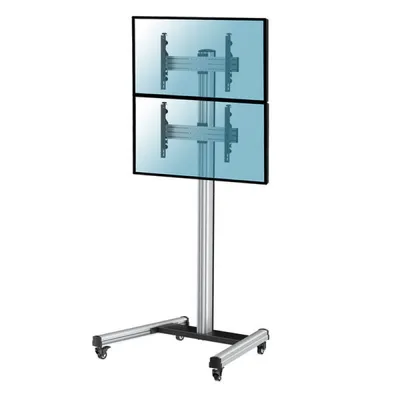 Kimex Bodenständer mit Rollen für 2 Fernseher (40-65 Zoll), Höhe 240 cm, VESA 600x400, max. 50 kg