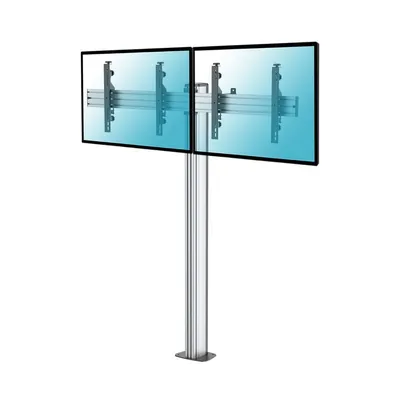 Kimex Schraub-Bodenständer für 2 TV-Bildschirme 43"-49", Höhe 175 cm, VESA 400x400, max. 50 kg