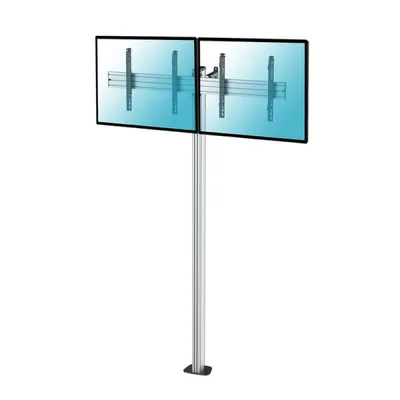 Kimex Schraub-Bodenständer für 2 Fernseher (43-49 Zoll), Höhe 240 cm, VESA 400x400, max. 50 kg