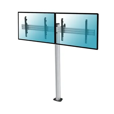 Kimex Schraub-Bodenständer für 2 Fernseher 50"-55", Höhe 175 cm, VESA 600x400, max. 50 kg