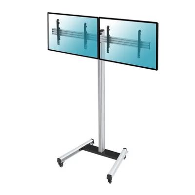 Kimex Bodenständer mit Rollen für 2 TV-Bildschirme 50"-55", Höhe 240 cm, VESA 600x400, max. 50 kg