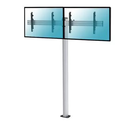 Kimex Schraub-Bodenständer für 2 TV-Bildschirme 50"-55", Höhe 240 cm, VESA 600x400, max. 50 kg