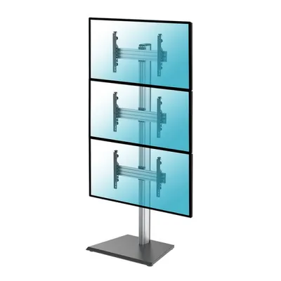 Kimex Bodenständer für 3 TV-Bildschirme (40–65 Zoll), Höhe 240 cm, VESA 600x400, max. 50 kg
