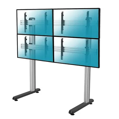 Kimex Bodenständer für 4 TV-Bildschirme (45–55 Zoll), Höhe 175 cm, VESA 600x400, max. 50 kg