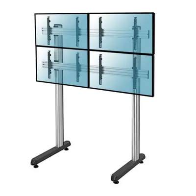 Kimex Bodenständer für 4 TV-Bildschirme (45–55 Zoll), Höhe 240 cm, VESA 600x400, max. 50 kg