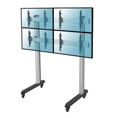 Kimex Bodenständer mit Rollen für 4 TV-Bildschirme (45–55 Zoll), Höhe 240 cm, VESA 600x400, max. 50 kg