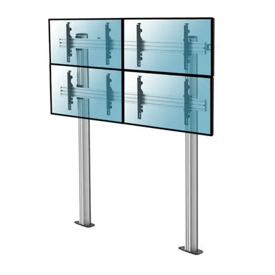 Kimex Schraub-Bodenständer für 4 TV-Bildschirme (45–55 Zoll), Höhe 240 cm, VESA 600x400, max. 50 kg