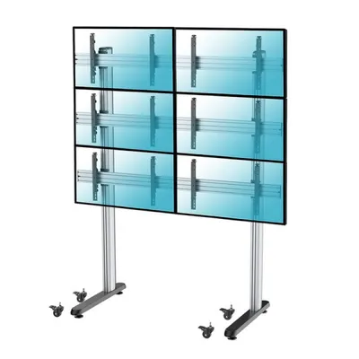 Kimex Bodenständer für 6 TV-Bildschirme 45"-55" VESA 600x400 Max. 50 kg