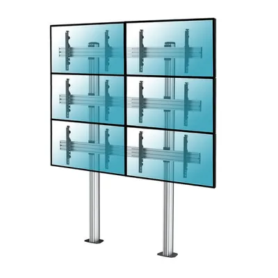 Kimex Schraub-Bodenständer für 6 TV-Bildschirme 45"-55", VESA 600x400, max. 50 kg