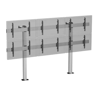 Kimex Videowandhalterung 031-2601K3, 6x 45-50″ VESA-kompatibel, verstellbar, 300 kg, Grau/Schwarz