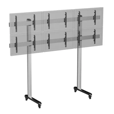 Kimex 031-2602K2 Mobiler Videowall Halter 6 Bildschirme 50 bis 55" VESA 200x200 bis 600x400 Max 300Kg