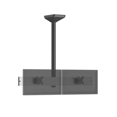Kimex 031-4232K1 Deckenhalterung für 2 x 32″ Bildschirme, VESA 75x75/100x100, Höhen- und Ausrichtungsverstellung, Grau/Schwarz