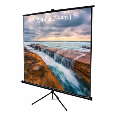 Kimex Projektionsleinwand mit Stativ 2,44 x 2,44 m, 1:1-Format