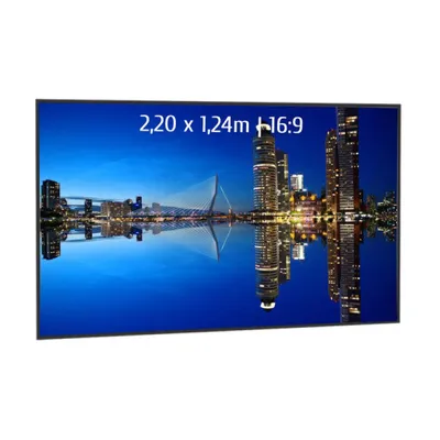 Kimex Festprojektionsleinwand mit ultradünnem Rahmen, 2,20 x 1,24 m, 16:9-Format