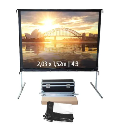Kimex Mobile Projektionsleinwand, faltbarer Rahmen, 2,03 x 1,52 m, 4:3-Format, Frontprojektion