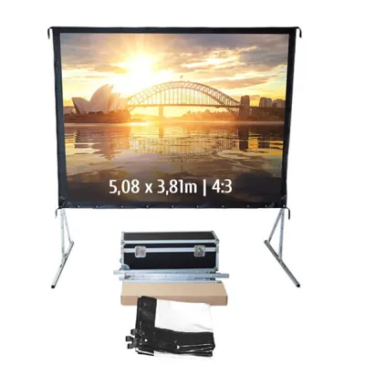 Kimex Mobile Projektionsleinwand mit Faltrahmen 5,08 x 3,81 m 4:3 Format Frontprojektion