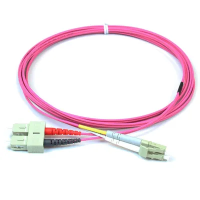 Kimex Duplex-Glasfaserkabel 2 mm OM4 SC/LC Magenta 1 m