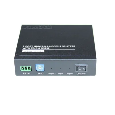 Kimex Splitter HDMI 2.0/HDCP 2.2 1x Eingang – 2x Ausgänge EDID RS232 4K 60 Hz