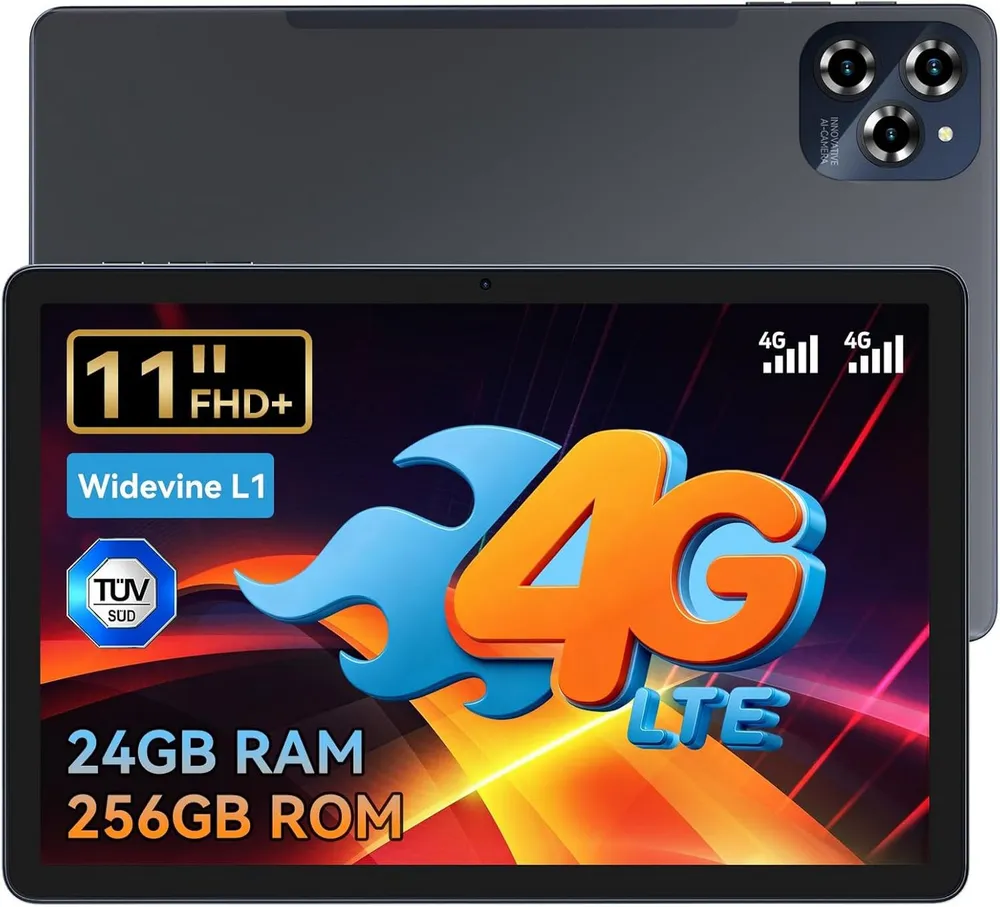 KINGRID 11'' W90-4GLTE ( 8+256) AI Tablet (13.4", 256 GB, 4G LTE, mit Gemini-KI, FHD Display, 8000mAh Akku)