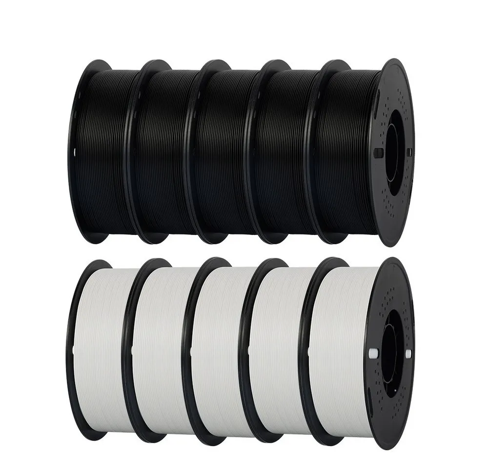 KINGROON Filament 3D-Drucker Filament PLA 1,75mm 10kg Mixfarben, 1kg/Rolle, Blasenfrei, Hitzbeständig 3D-Druckmaterialien