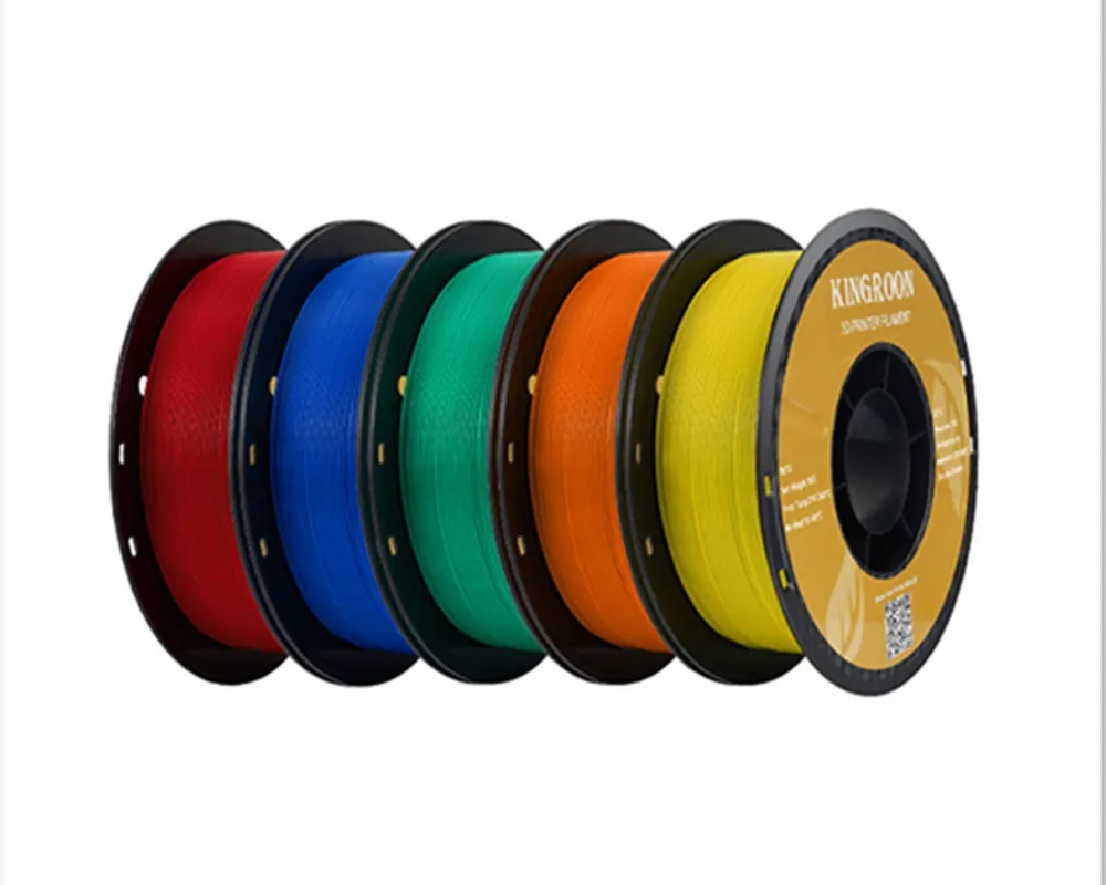 KINGROON Filament 3D-Drucker PETG Filament 1,75mm 5kg, 5 Farben 3D-Druckmaterialien Hohe Festigkeit, Einfach zu Drucken