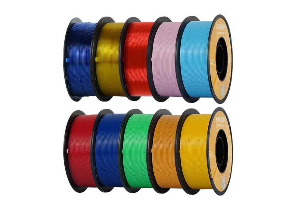 KINGROON Filament 3D Drucker PETG Filament 1,75mm 10KG Set 10 Farben, Hohe Maßgenauigkeit & Zähigkeit 3D-Druckmaterialien