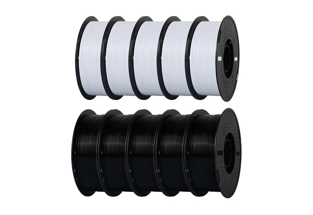 KINGROON Filament PETG 3D-Drucker Filament 1,75 mm 10 kg Schwarz & Weiß, 3D-Druckmaterialien Hohe Festigkeit, Einfach zu Drucken