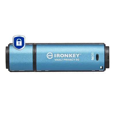 USB-Stick Kingston IronKey IKVP50 16GB AES-256 FIPS 197 USB 3.2 Schutz IPX8