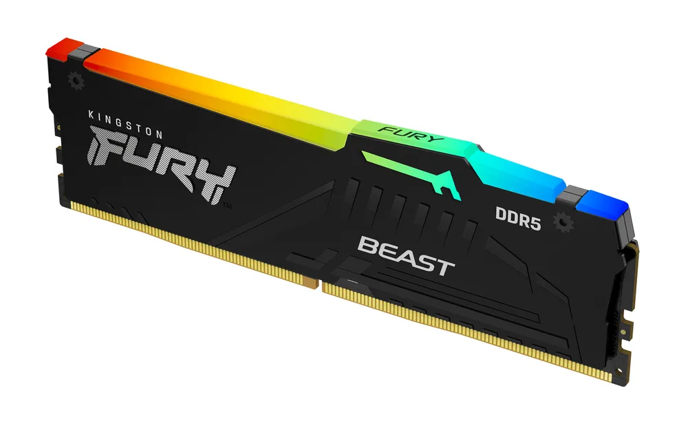 Arbeitsspeicher RAM Kingston FURY Beast RGB 32GB 1x32GB DDR5 6400MHz CL32 AMD EXPO Schwarz