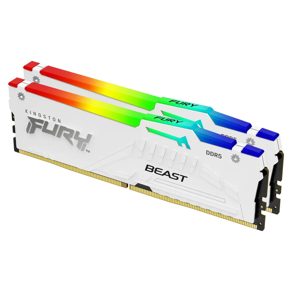 Arbeitsspeicher Kingston FURY Beast 32GB DDR5 6400MT/s White RGB EXPO Kit