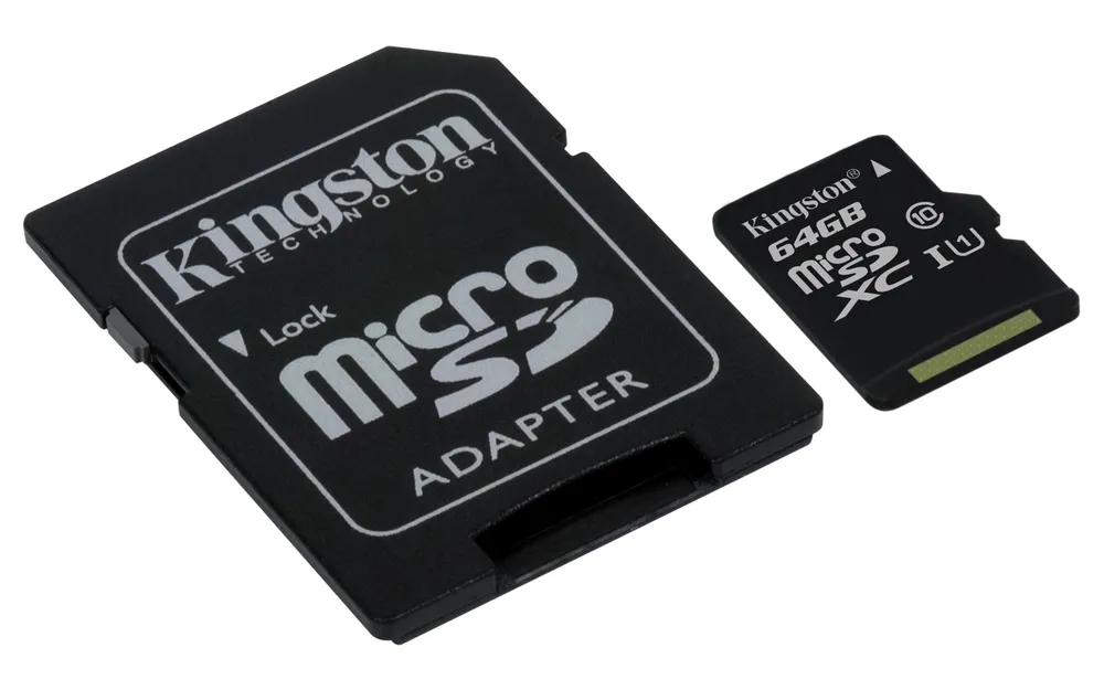 64GB MicroSDXC Class 10 UHS-I, 45 MB/s, Temperatur- und Stoßfest, Wasserdicht Schwarz