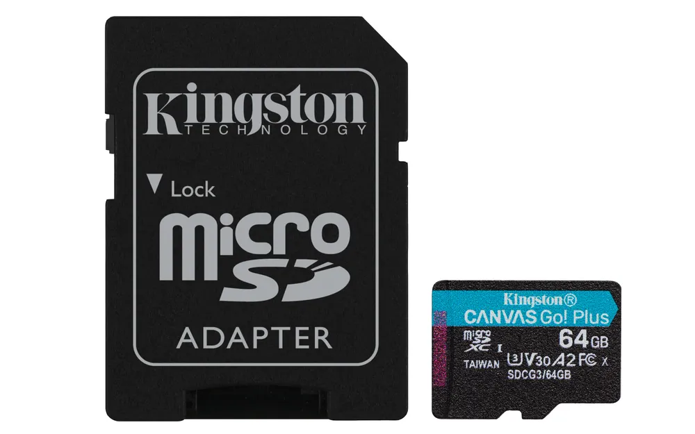 Kingston Canvas Go! Plus | sdcg3/64gb | Flash-Speicherkarte (microSDXC-an-SD-Adapter inbegriffen)