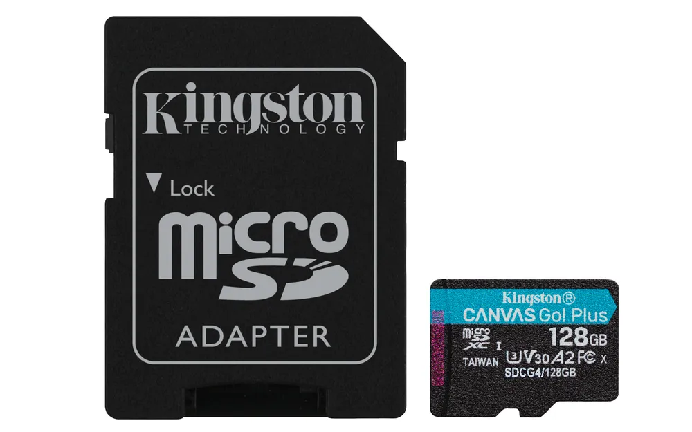 Kingston Canvas Go! Plus | sdcg4/128gb | Flash-Speicherkarte (microSDXC-an-SD-Adapter inbegriffen)