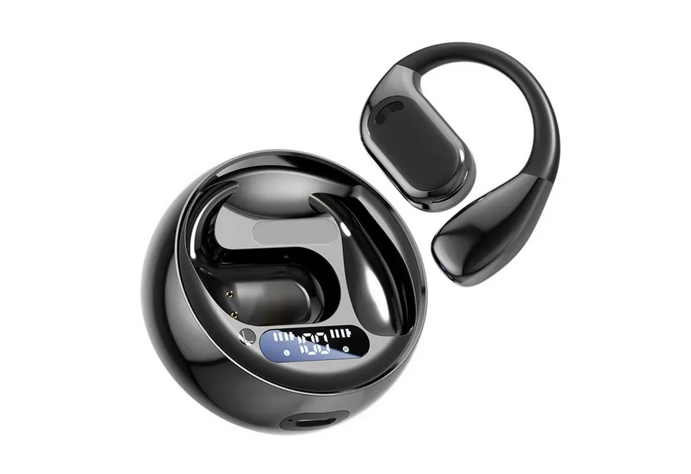 KINSI AI-Sprachübersetzer-Bluetooth-Kopfhörer – Offener Ohrbügel Open-Ear-Kopfhörer (APP, mit Echtzeitübersetzung,IPX5 Wasserschutz,Kompatibel mit allen Geräten)