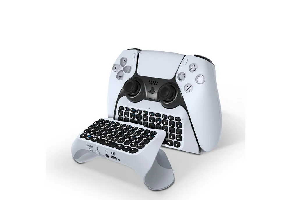 KINSI Bluetooth Tastatur für PlayStation 5 Controller,Wireless Keyboard PlayStation 5-Controller (mit Voice-Chat Funktion - Ergonomisches Design)
