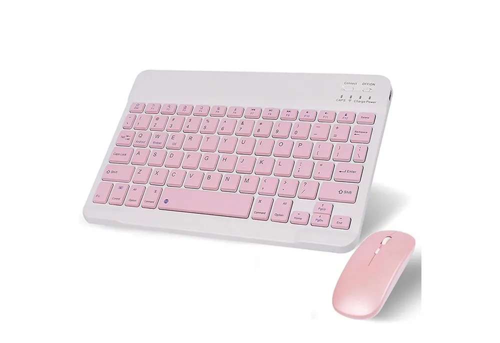 KINSI Bluetooth Tastatur Maus Set,ultraflach & geräuscharm,kabellos Tastatur- und Maus-Set, (Enthält Tastatur und Maus), 10 Zoll, für PC & Tablet
