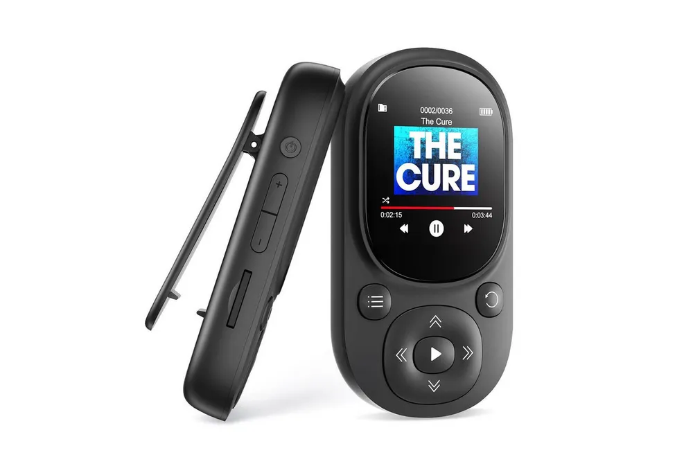 KINSI MP3 Player Bluetooth 5.3 64GB, Sport Musikplayer mit TFT Display MP4-Player (64 GB, Bluetooth, Unterstützt bis 128GB TF Karte, mit unabhängiger Lautstärketaste)