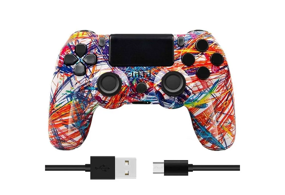 KINSI Wireless Gamepad, Controller, Bluetooth, für PS4 PlayStation 4-Controller (Doppelte Vibration, wiederaufladbare Batterie)