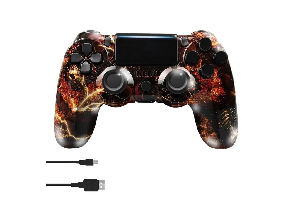 KINSI Wireless Gamepad, Controller, Bluetooth, für PS4 PlayStation 4-Controller (Doppelte Vibration, wiederaufladbare Batterie)