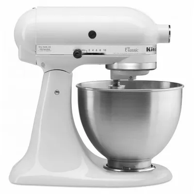 KitchenAid 5K45SS EWH Robot Classic Mixer, 4,28 l, weiß