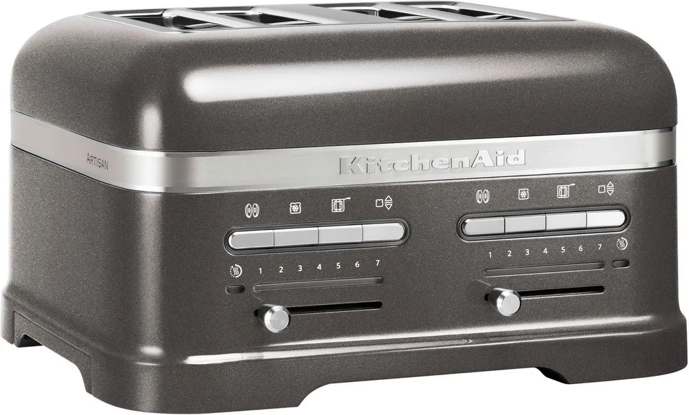 KitchenAid Toaster Artisan 5KMT4205EMS MEDALLION-SILBER, 4 kurze Schlitze, für 4 Scheiben, 2500 W, mit Sandwichzange