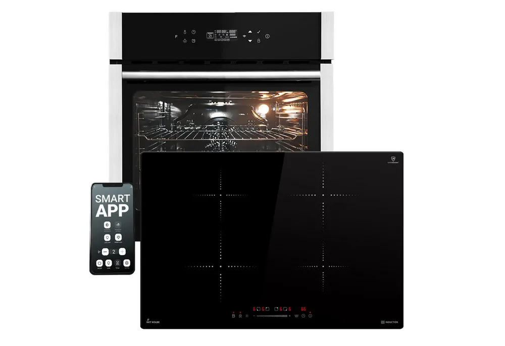 KKT KOLBE Backofen-Set Backofen und Induktionskochfeld SET8313HCIH877RL, mit Teleskopauszug, DampfClean, 60cm / Herdset / Heißluft / Grill-/Brat-System / WIFI