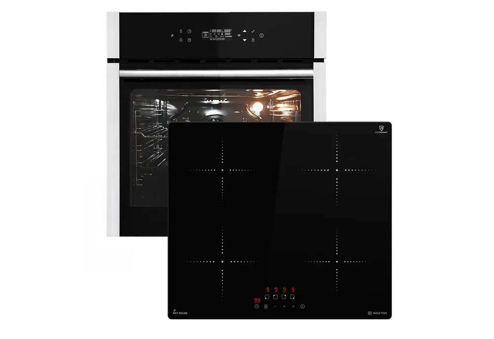 KKT KOLBE Backofen-Set Backofen und Induktionskochfeld SET8313HCIH859RL, mit Teleskopauszug, DampfClean, 60cm / Herdset / Kochmulde / Einbaubackofen / WIFI