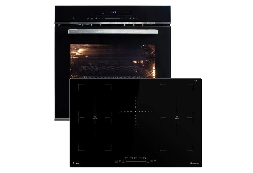 KKT KOLBE Backofen-Set Backofen und Induktionskochfeld SET8017IH77FZ, mit 2-fach Teleskopauszug, Herdset / Kochmulde / Einbaubackofen / Heißluft