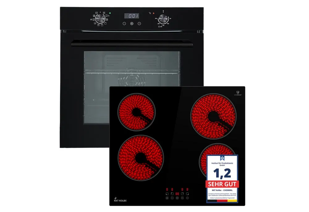 KKT KOLBE Backofen-Set Backofen und Kochfeld SET7005FBCH5900RL, Herdset / Heißluft / Einbauherd / Einbaubackofen / Dualzone