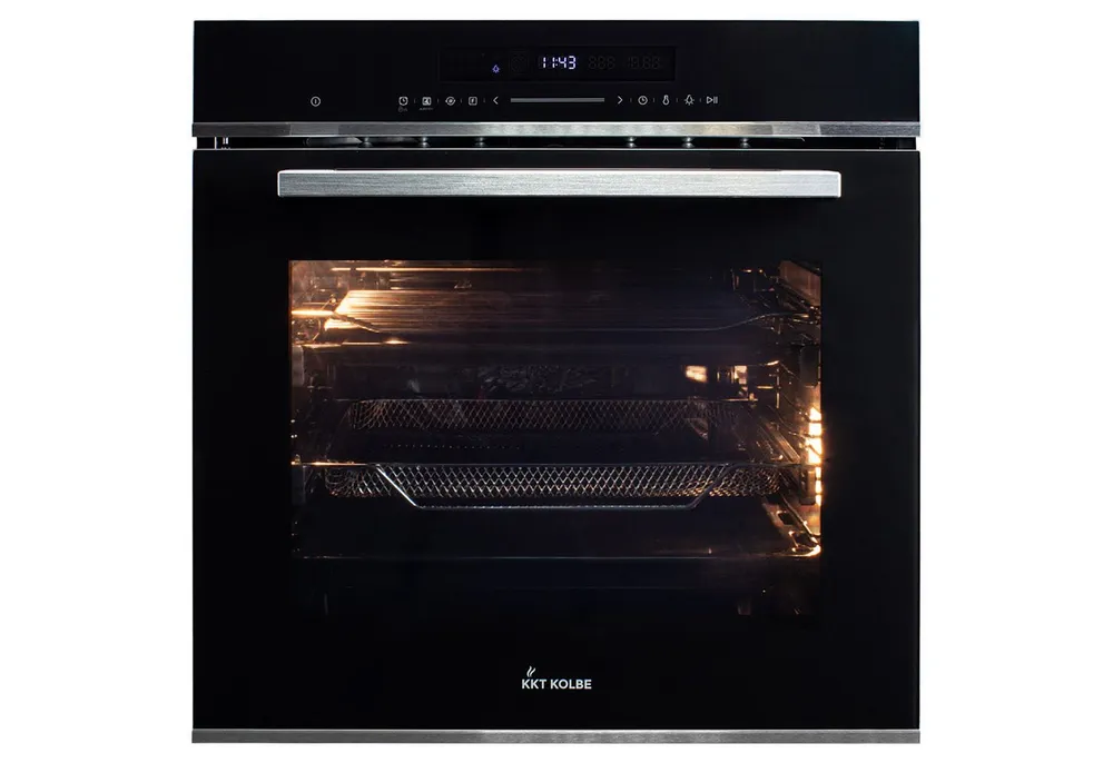 KKT KOLBE Einbaubackofen Airfryer Backofen Elektroherd EB8017ED mit Heißluftfritteuse, mit 2-fach Teleskopauszug, DampfClean, Katalytische Platten, 60cm / Einbaubackofen / Heißluft / Kochmulde / Katalyse-Reinigung