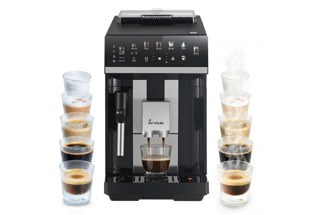 KKT KOLBE Kaffeevollautomat Pure, Automatische Reinigung, 2 Tassen-Funktion, 4 Kaffeespezialitäten