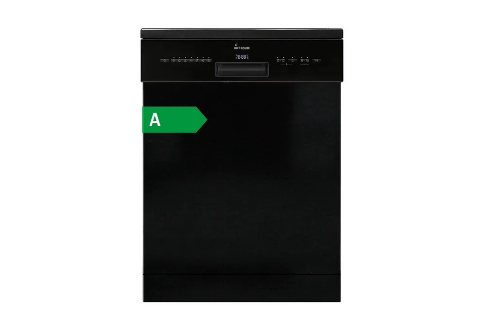 KKT KOLBE Standgeschirrspüler DW60FSS, 9,5 l, 14 Maßgedecke, 60cm / Schwarz / AquaStop / 7 Programme / 14 Maßgedecke