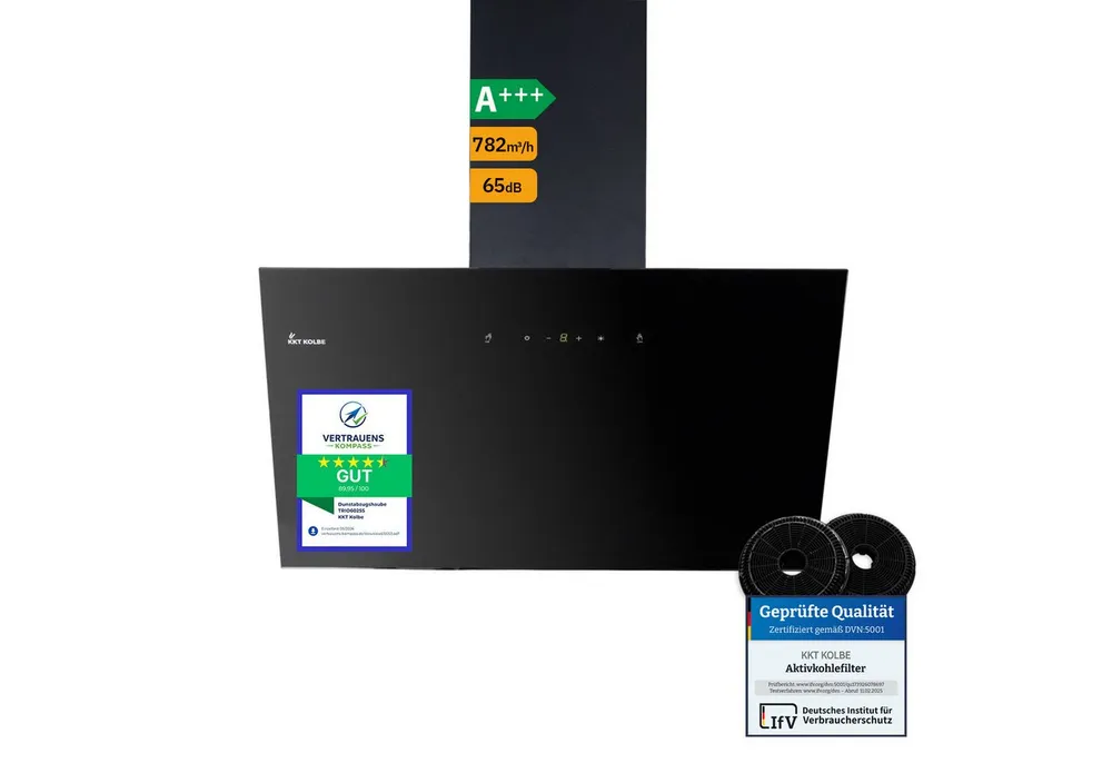 KKT KOLBE Wandhaube Dunstabzugshaube 60cm TRIO6025S Dunstabzugshaube 60cm TRIO6025S, Abzugshaube / Abluft / 60cm / Umluft / Schwarz / Gestensteuerung / LED
