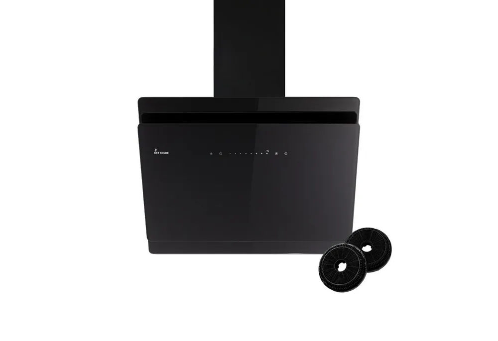 KKT KOLBE Wandhaube Dunstabzugshaube 60cm SOLO6005S Kopffrei / 60cm / Umluft / Abluft / Schwarz / Glas / Schräghaube
